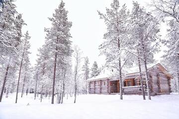 Фото номера Шале с двумя спальнями Шале Chalet Kuukkeli AuroraCabins г. Саариселькя 41