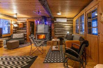 Фото номера Шале с двумя спальнями Шале Chalet Kuukkeli AuroraCabins г. Саариселькя 48
