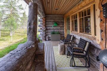 Фото номера Шале с двумя спальнями Шале Chalet Kuukkeli AuroraCabins г. Саариселькя 67